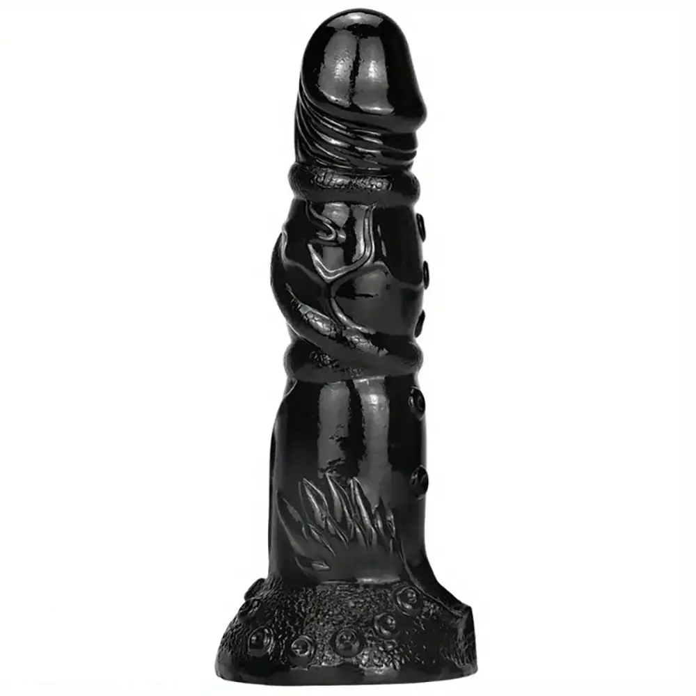 7.87in Fantasy Black Spiked Male Dildo For Stimulation Massager Pleasure