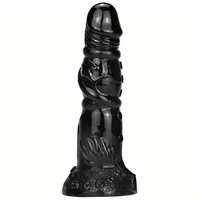 7.87in Fantasy Black Spiked Male Dildo For Stimulation Massager Pleasure