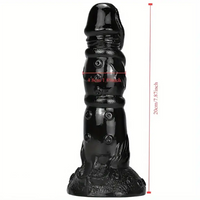 7.87in Fantasy Black Spiked Male Dildo For Stimulation Massager Pleasure