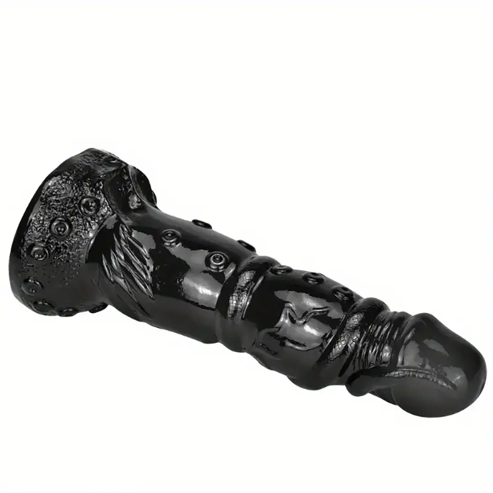 7.87in Fantasy Black Spiked Male Dildo For Stimulation Massager Pleasure