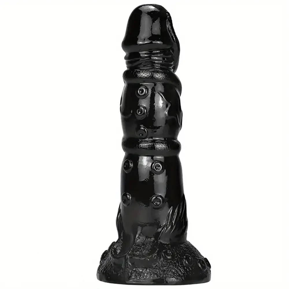 7.87in Fantasy Black Spiked Male Dildo For Stimulation Massager Pleasure