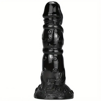 7.87in Fantasy Black Spiked Male Dildo For Stimulation Massager Pleasure