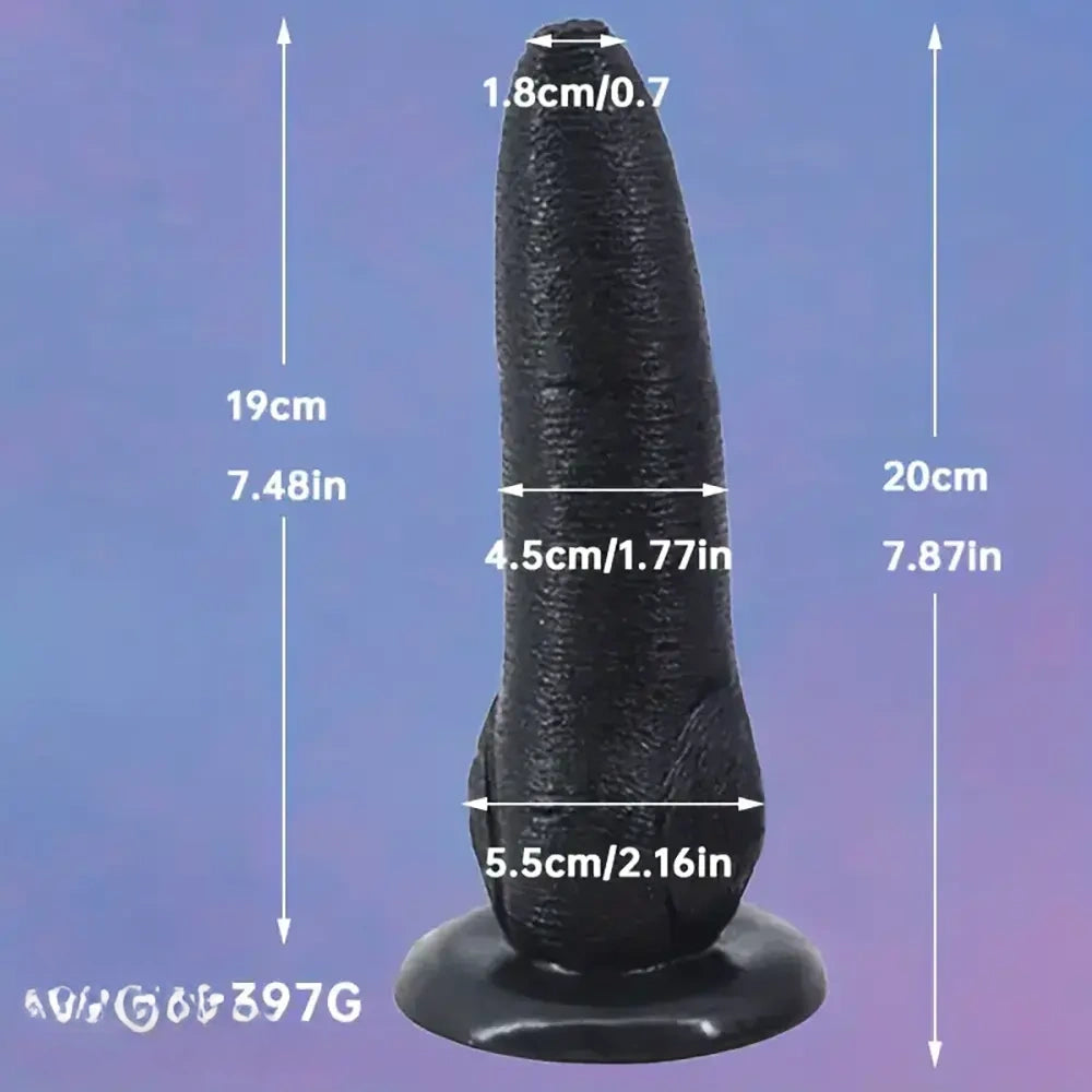 7.87in Fantasy Dildo With Powerful Suction Cup For Vaginal Anal Massage