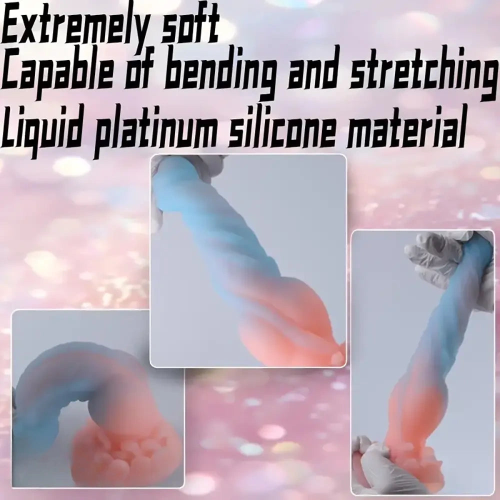 7.87in Fantasy Monster Dildo With Knot Luminous Silicone Thick Dildo