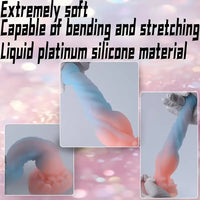 7.87in Fantasy Monster Dildo With Knot Luminous Silicone Thick Dildo