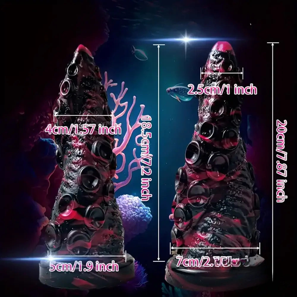7.87in Fantasy Monster Octopus Tentacle Silicone Dildo For Couples Lesbian