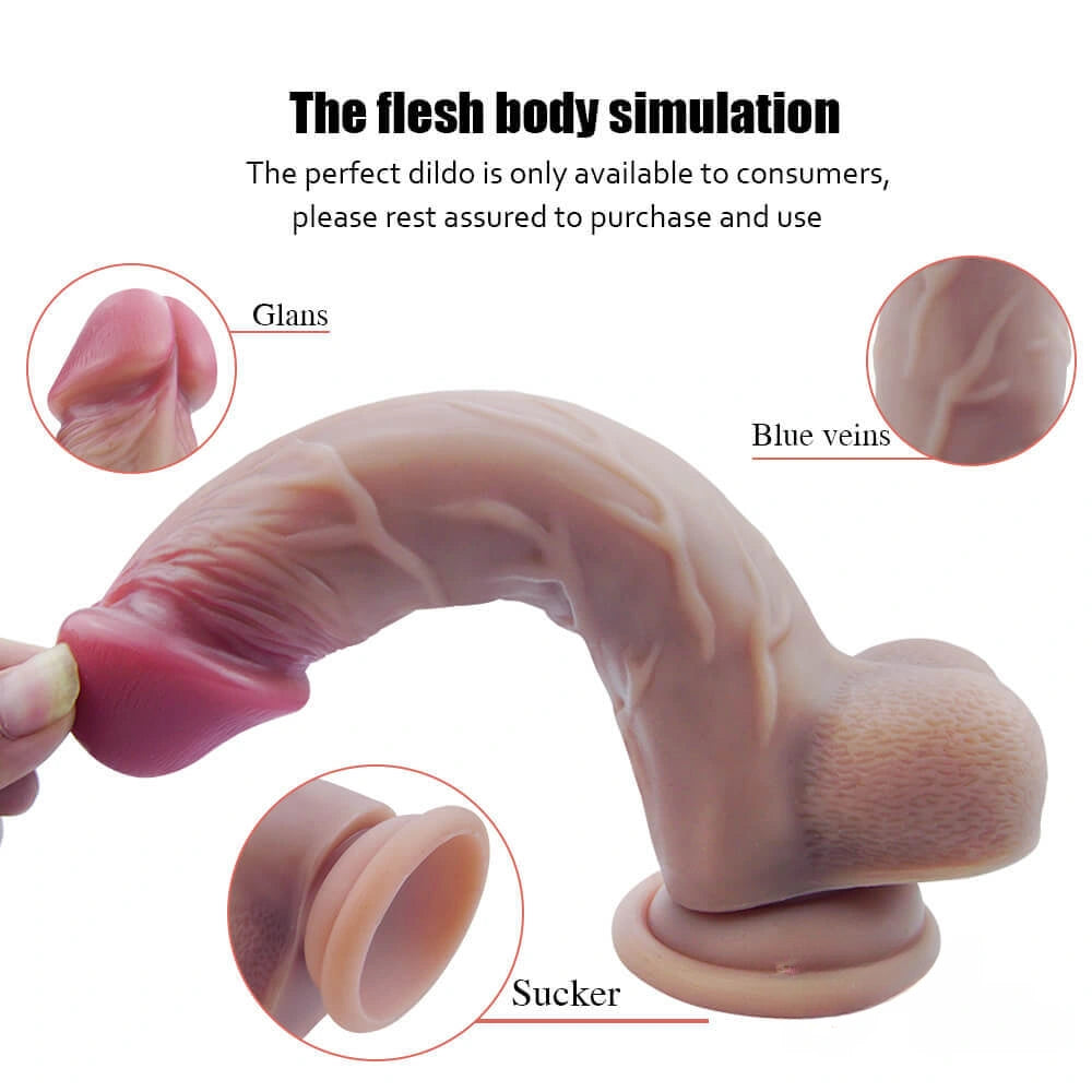 7.87in Flesh Body Nice Dildo With Lifelike Glans Veins