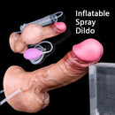 7.87in Flexible Liquid Silicone Inflatable Spraying Ejaculating Soft Dildo Sex Toy