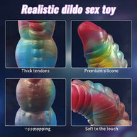 7.87in Forest Light Fantasy Monster Silicone Dildo With Glow in The Dark