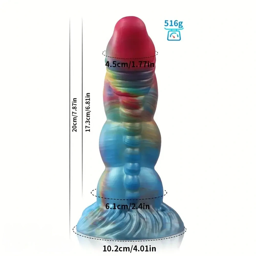 7.87in Forest Light Fantasy Monster Silicone Dildo With Glow in The Dark