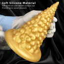 7.87in Golden Silicone Soft Anal Plug Anal Expansion Suction Cup Dildo