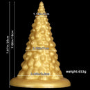 7.87in Golden Silicone Soft Anal Plug Anal Expansion Suction Cup Dildo