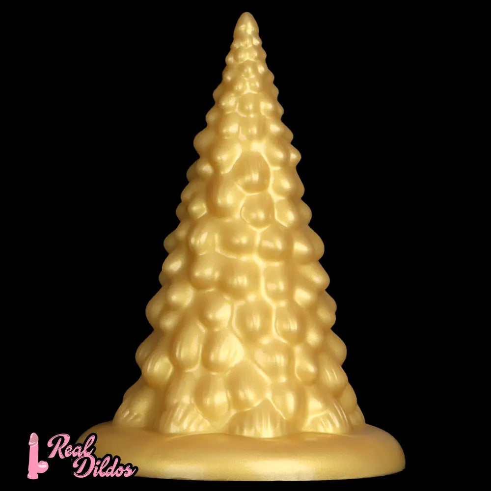 7.87in Golden Silicone Soft Anal Plug Anal Expansion Suction Cup Dildo