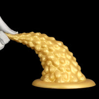 7.87in Golden Silicone Soft Anal Plug Anal Expansion Suction Cup Dildo