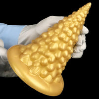 7.87in Golden Silicone Soft Anal Plug Anal Expansion Suction Cup Dildo