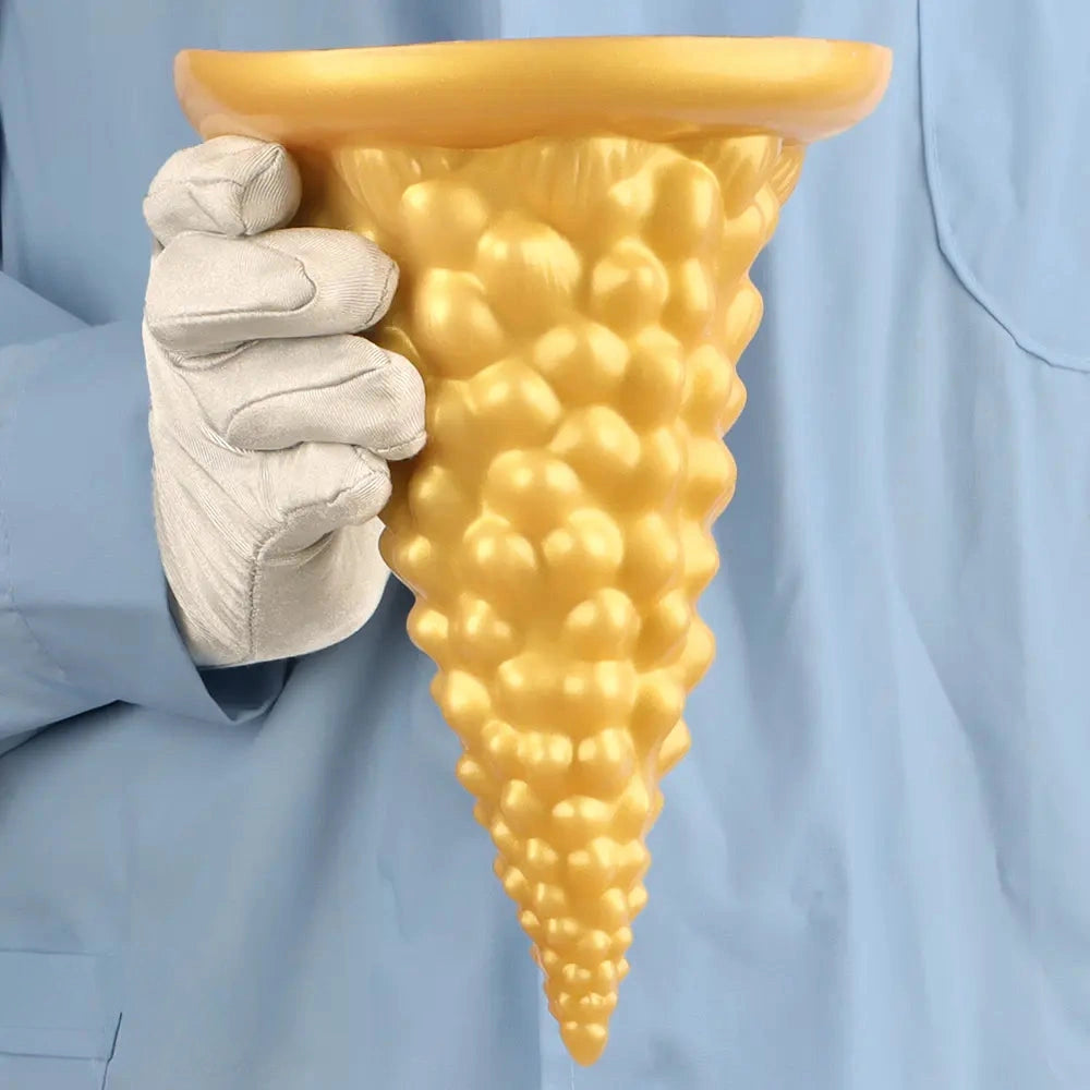 7.87in Golden Silicone Soft Anal Plug Anal Expansion Suction Cup Dildo