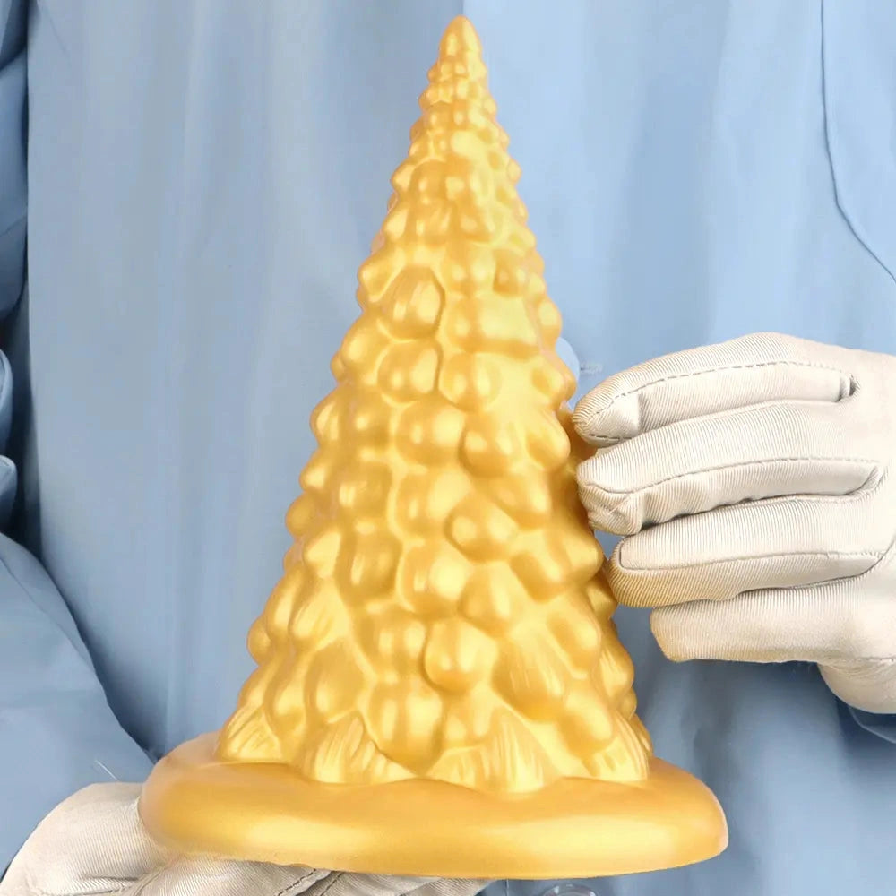 7.87in Golden Silicone Soft Anal Plug Anal Expansion Suction Cup Dildo