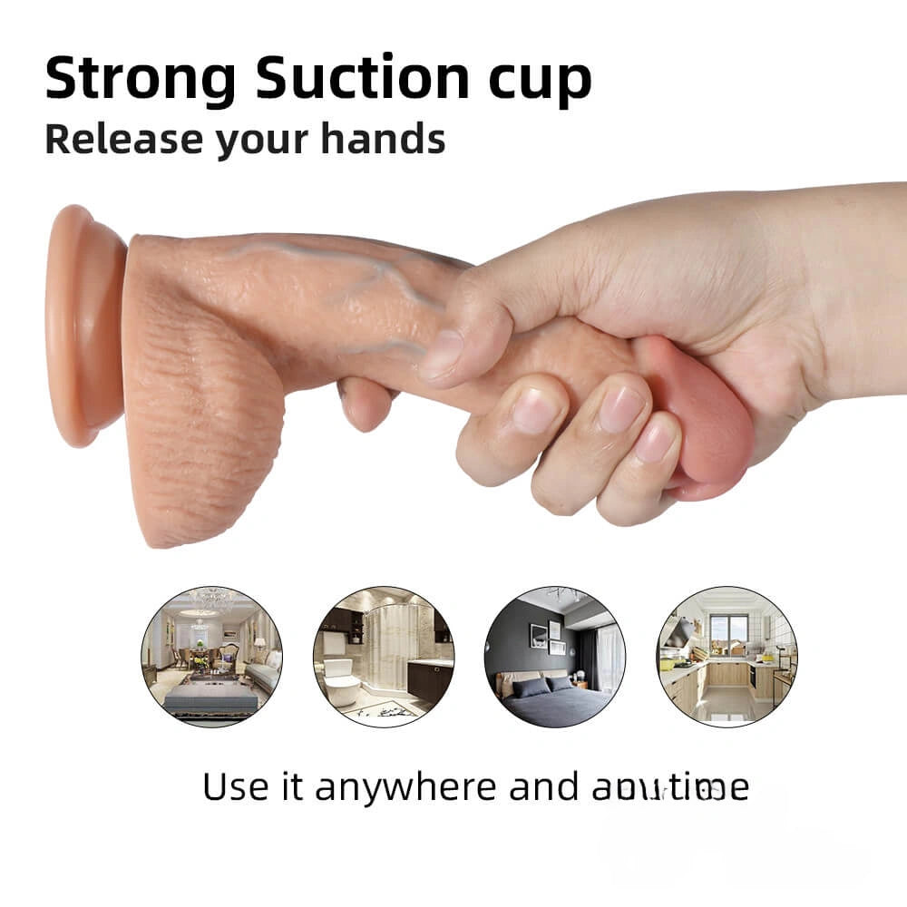 7.87in High Elasticity Soft Dildo With Stout Blood Vessels