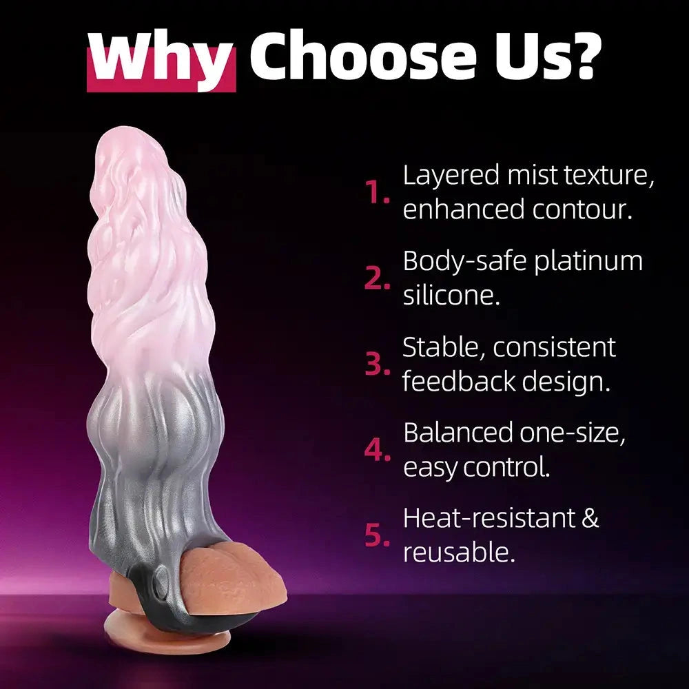 7.87in Hollow Fantasy Silicone Cock Sleeve Dildo For Physical Delay Control