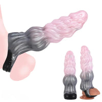 7.87in Hollow Fantasy Silicone Cock Sleeve Dildo For Physical Delay Control