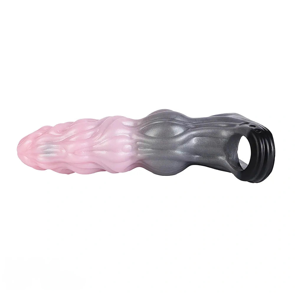 7.87in Hollow Fantasy Silicone Cock Sleeve Dildo For Physical Delay Control