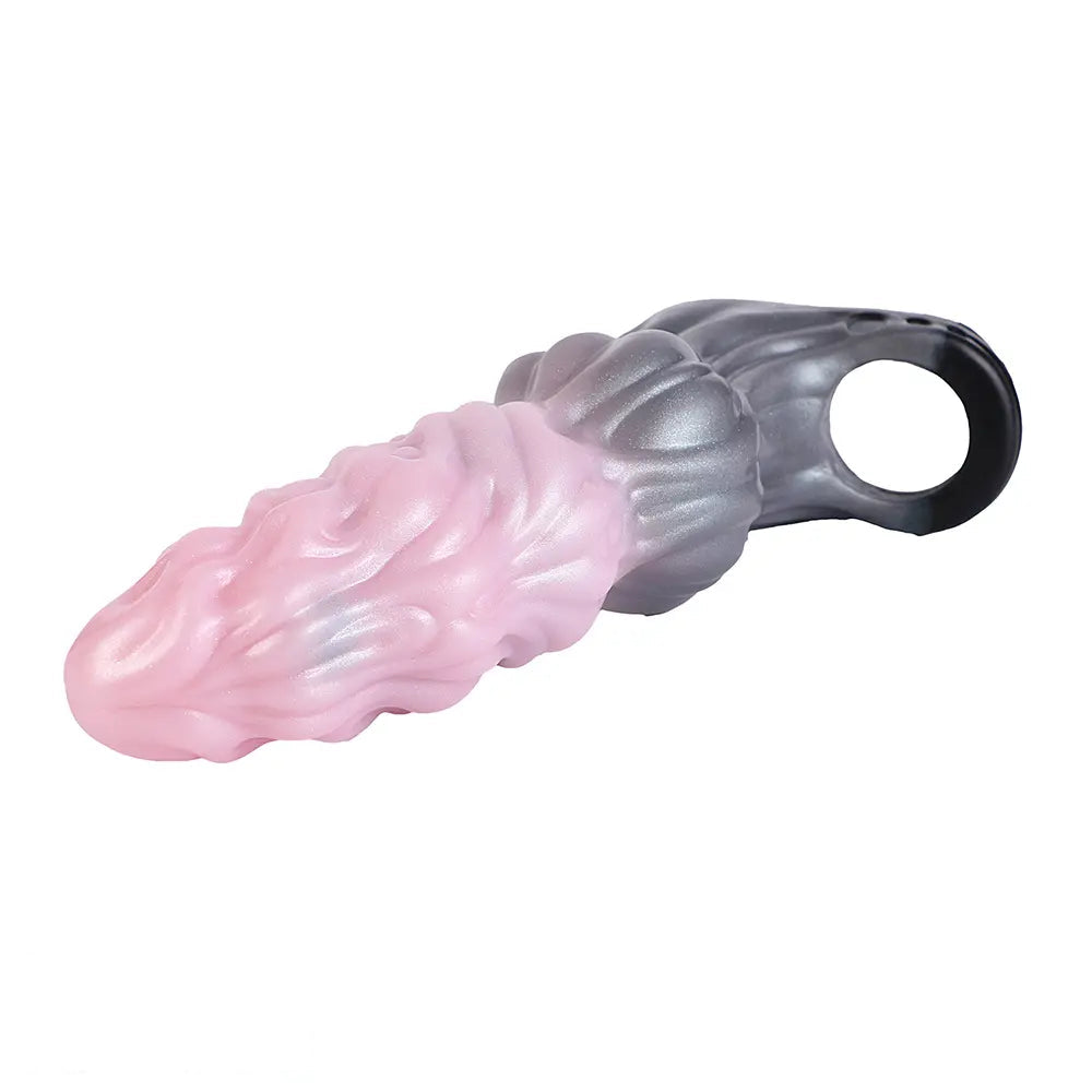 7.87in Hollow Fantasy Silicone Cock Sleeve Dildo For Physical Delay Control