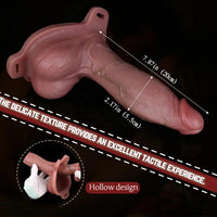 7.87in Hollow Strap on Real Dildo For Vagina G-Spot Orgasm Stimulation