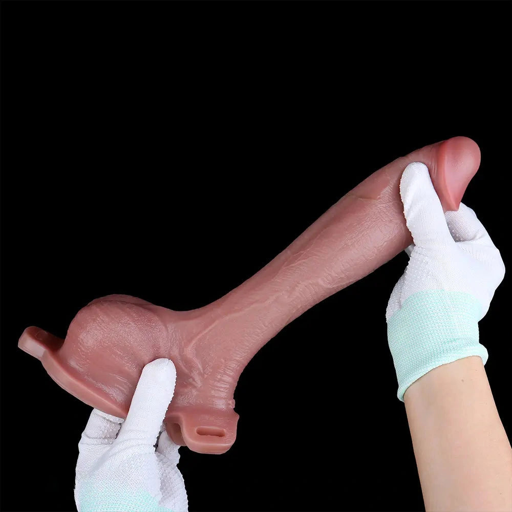 7.87in Hollow Strap on Real Dildo For Vagina G-Spot Orgasm Stimulation