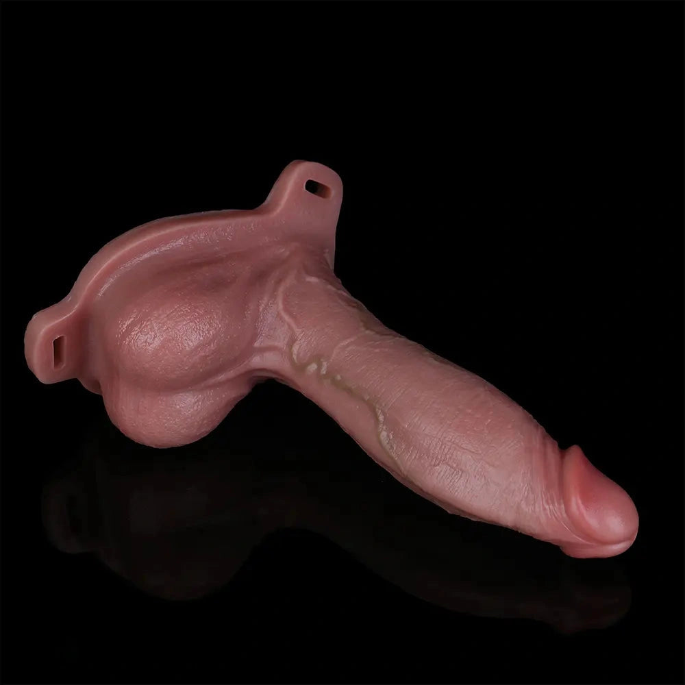 7.87in Hollow Strap on Real Dildo For Vagina G-Spot Orgasm Stimulation