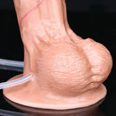 7.87in Inflatable Squirting Soft Silicone Woman Men Dildo With Suction Cup