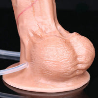 7.87in Inflatable Squirting Soft Silicone Woman Men Dildo With Suction Cup