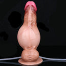 7.87in Inflatable Squirting Soft Silicone Woman Men Dildo With Suction Cup