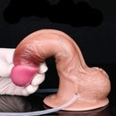 7.87in Inflatable Squirting Soft Silicone Woman Men Dildo With Suction Cup