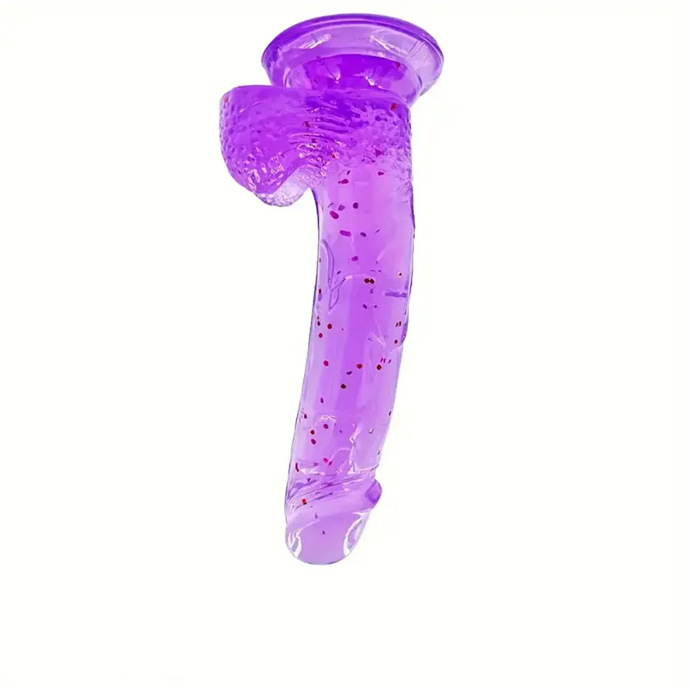 7.87in Jelly Confetti Women Dildo For G Spot Vaginal Stimulate Massage