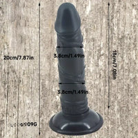 7.87in Lifelike PVC Fantasy Penis Hand-Free Dildo With Suction Cup