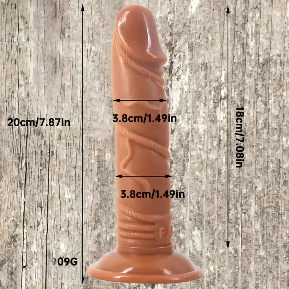 7.87in Lifelike PVC Fantasy Penis Hand-Free Dildo With Suction Cup
