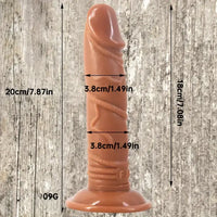 7.87in Lifelike PVC Fantasy Penis Hand-Free Dildo With Suction Cup