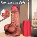 7.87in Lifelike Thick Silicone Soft Dildo For Anal Expansion Adult Sex Toy