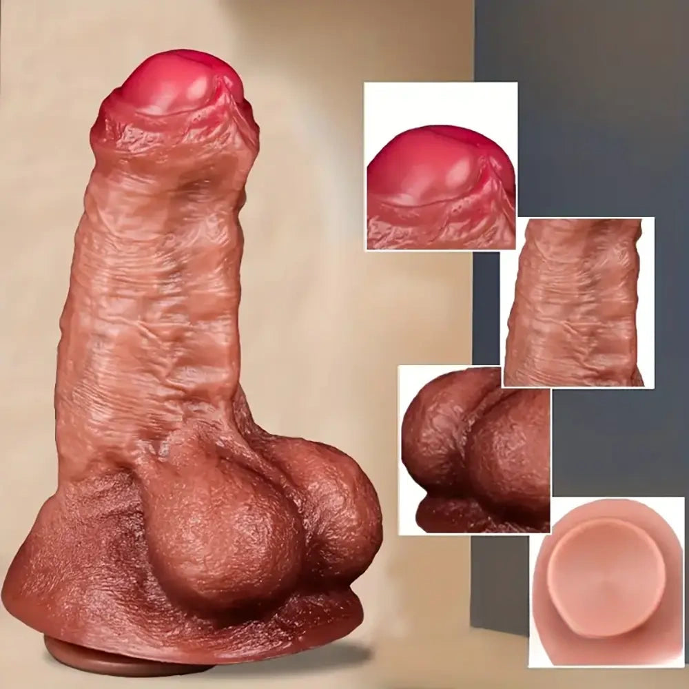 7.87in Lifelike Thick Silicone Soft Dildo For Anal Expansion Adult Sex Toy