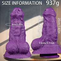 7.87in Lifelike Thick Silicone Soft Dildo For Anal Expansion Adult Sex Toy