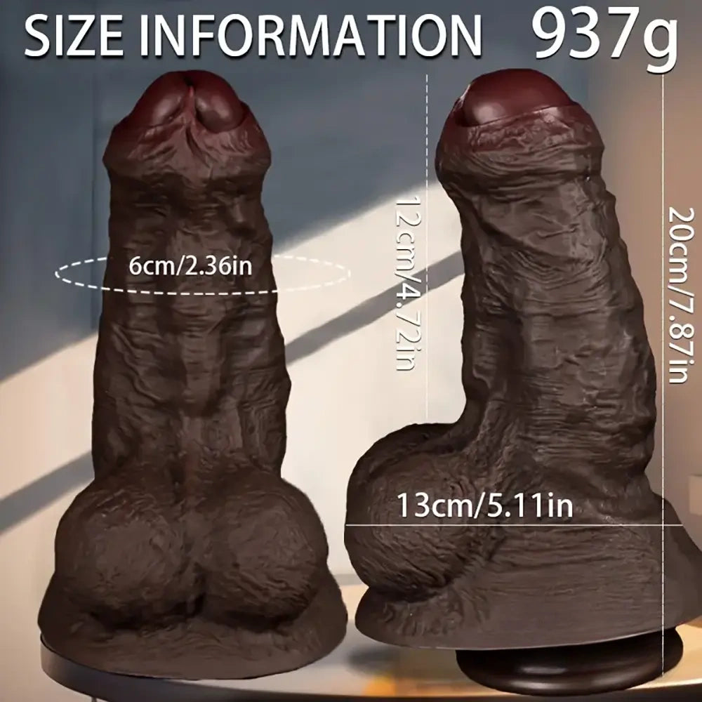 7.87in Lifelike Thick Silicone Soft Dildo For Anal Expansion Adult Sex Toy