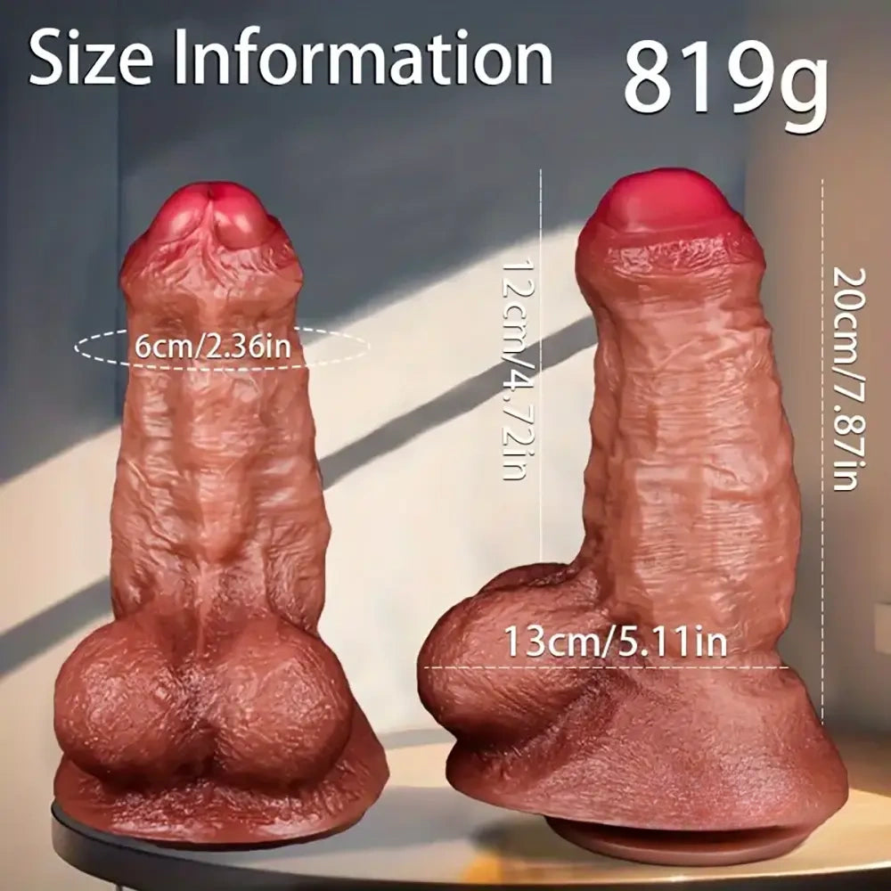 7.87in Lifelike Thick Silicone Soft Dildo For Anal Expansion Adult Sex Toy