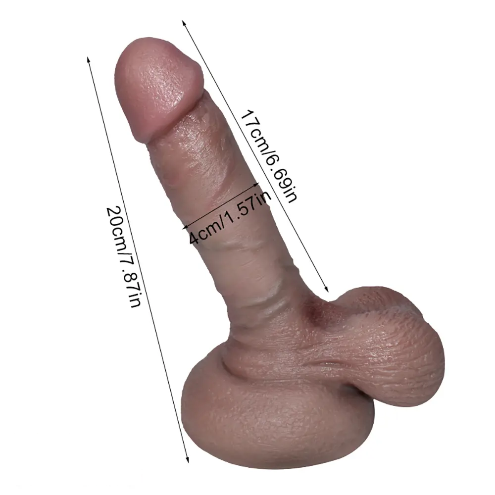 7.87in Liquid Silicone Soft Skin Super Realistic Dildo With Suction Cup