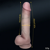 7.87in Liquid Silicone Soft Super Realistic Dildo Adult Couple Flirting Toy