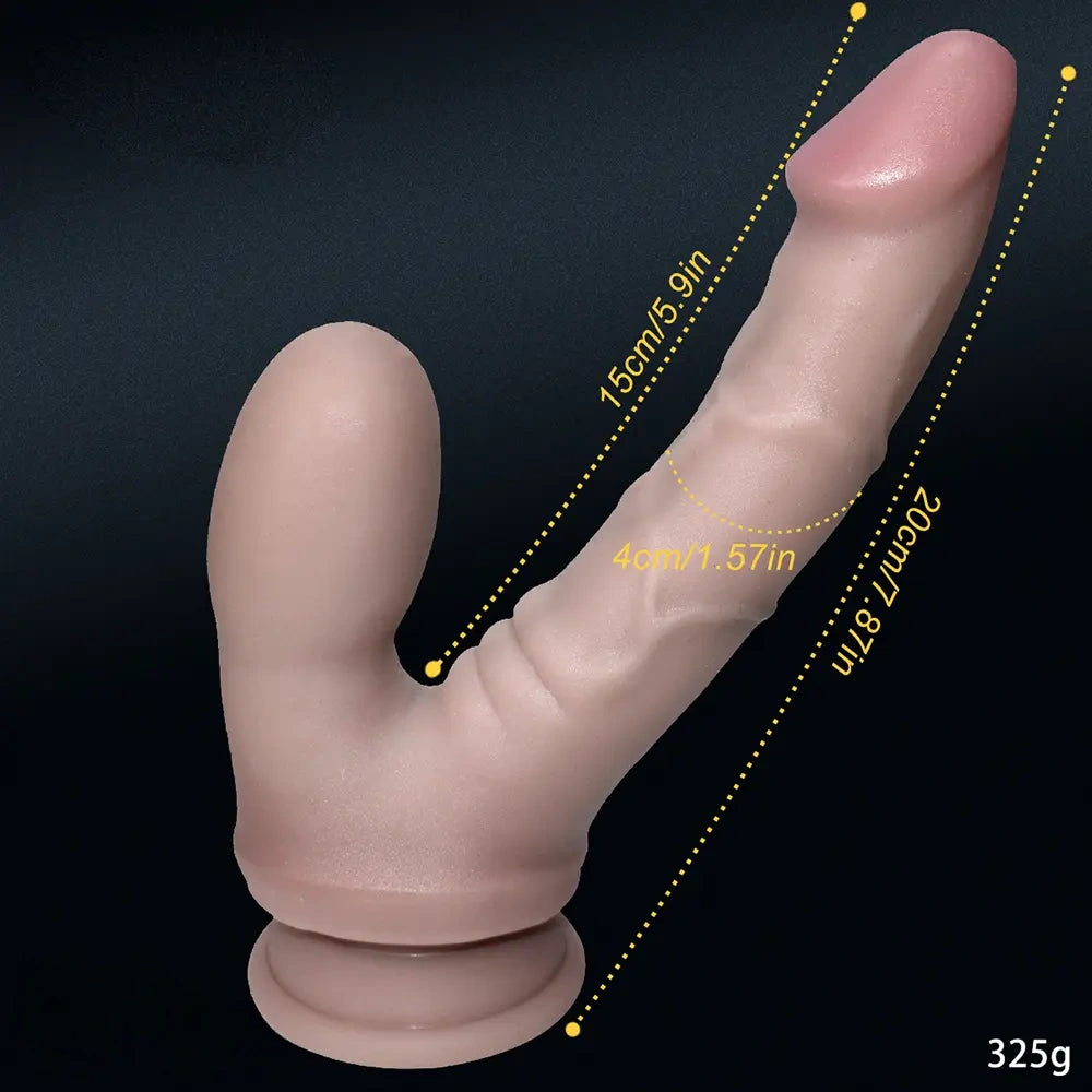 7.87in Liquid Silicone Soft Super Realistic G-Spot Anal Stimulation Dildo