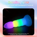 7.87in Luminous Silicone Real Soft Rainbow Dildo Hands Free Sex Toy