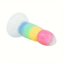7.87in Luminous Silicone Real Soft Rainbow Dildo Hands Free Sex Toy