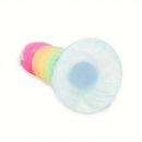 7.87in Luminous Silicone Real Soft Rainbow Dildo Hands Free Sex Toy
