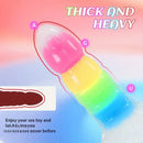 7.87in Luminous Silicone Real Soft Rainbow Dildo Hands Free Sex Toy