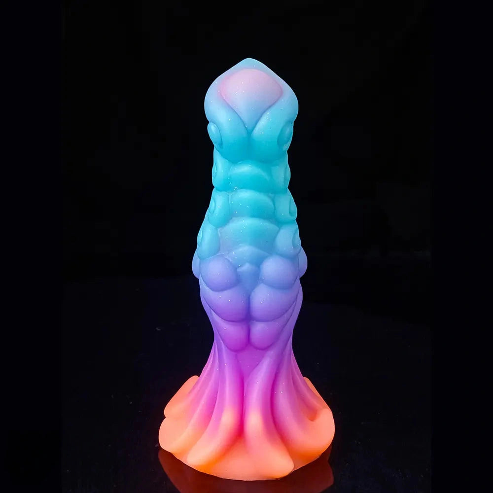 7.87in Monster Knot Luminous Dildo With Ribs Adult Male Masturbator